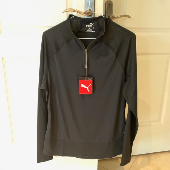 Puma Mesh 1/4 Zip Longsleeve, Size Small, Black - Picture 1 of 10
